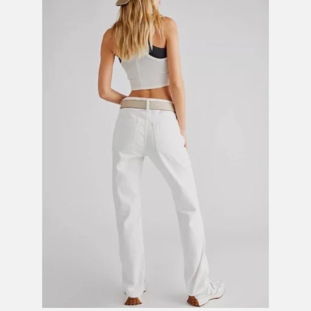 Agolde White Lana Slice Mid Rise Straight Jeans in Element NWT - Picture 2 of 16